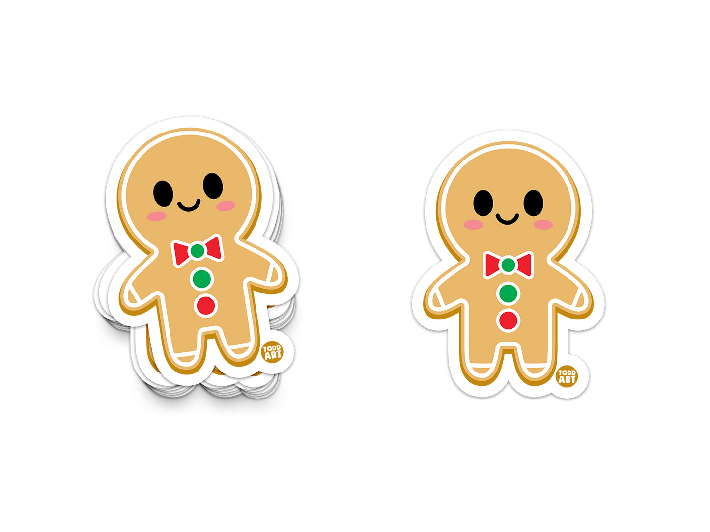 Gingerbread Man - 3" Art Sticker