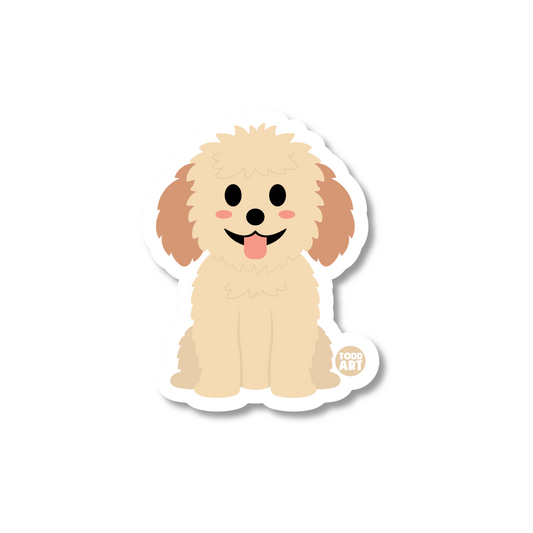 GoldenDoodle - 3" Art Sticker