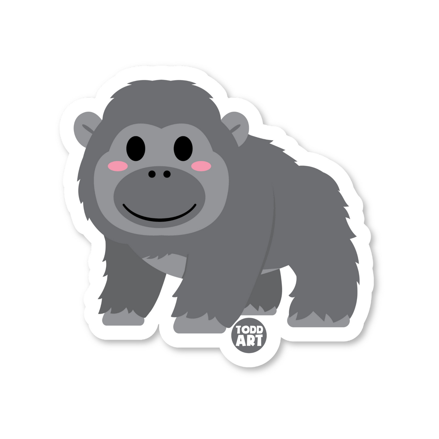 Gorilla - 3" Art Sticker