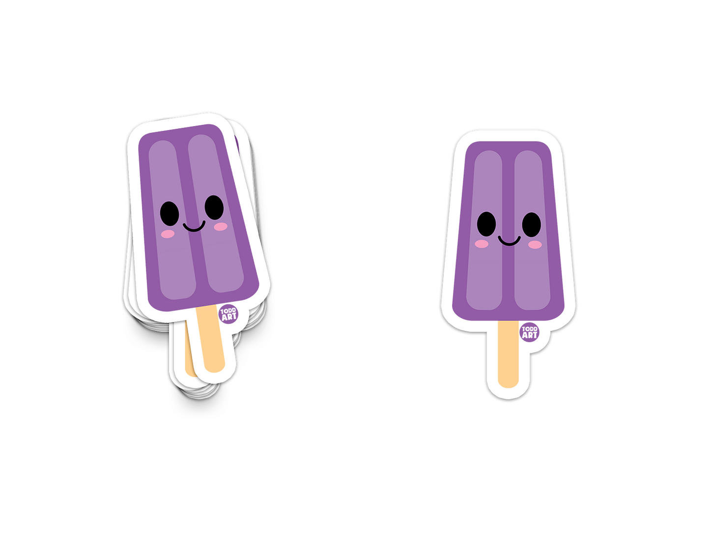 Grape Popsicle - 3" Art Sticker