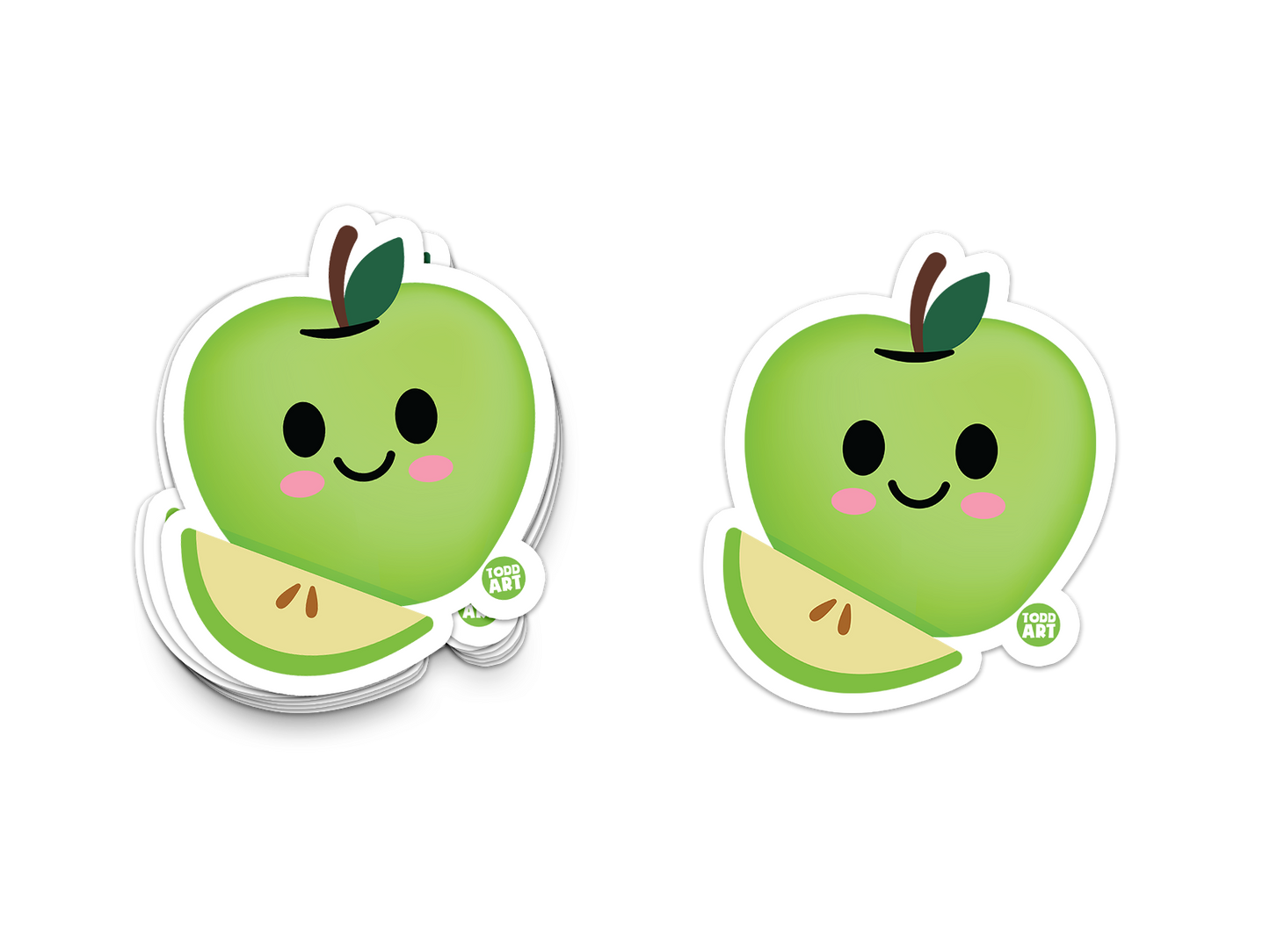 Green Apple - 3" Art Sticker