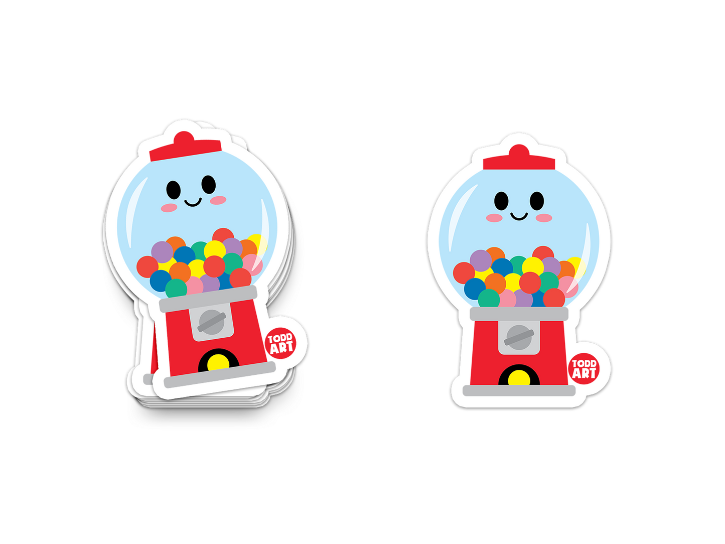 Gumball Machine - 3" Art Sticker