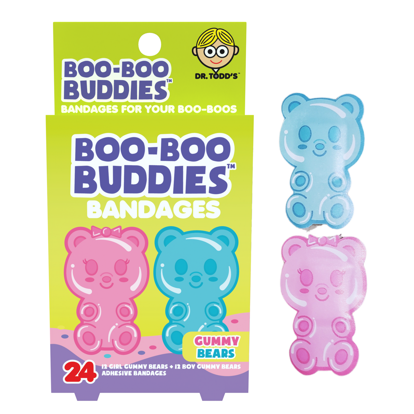 Kids Bandages – Gummy Bears (24 Count, Latex-Free)