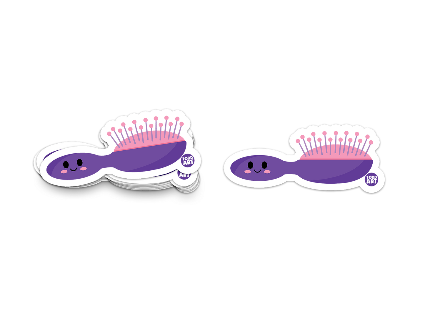 Hair Brush - 3" Art Sticker