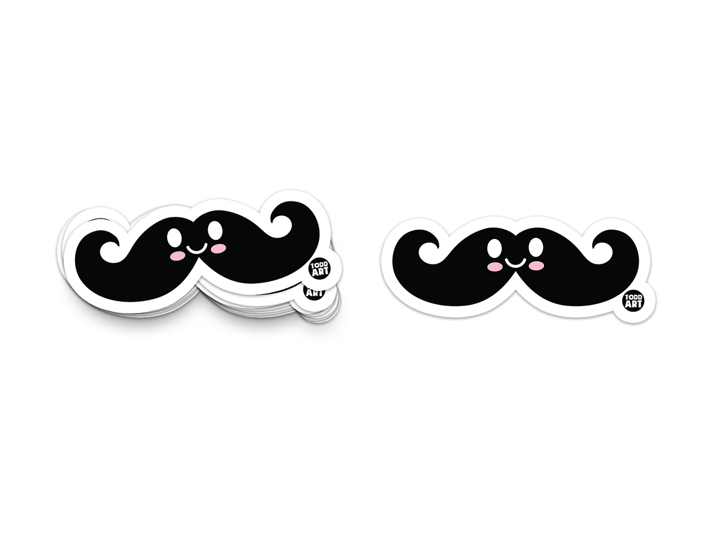 Handlebar Mustache - 3" Art Sticker