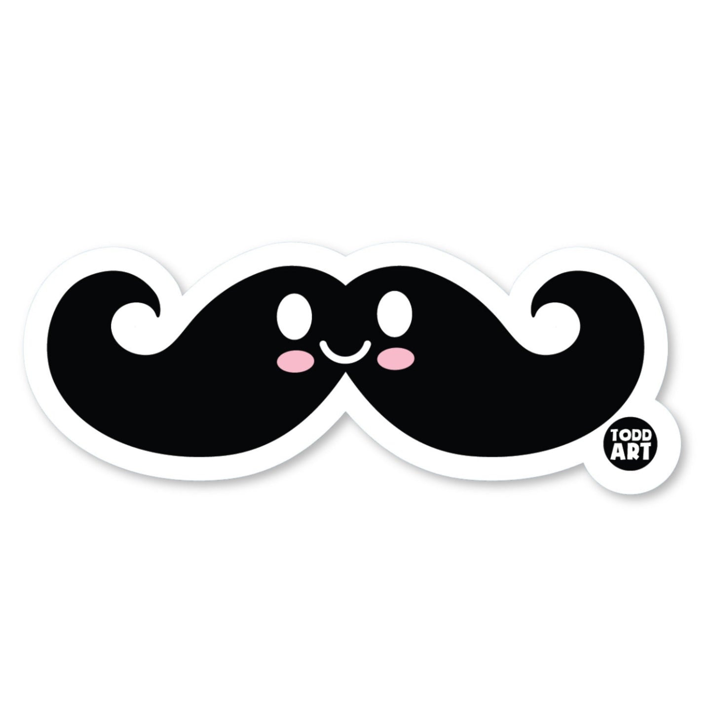 Handlebar Mustache - 3" Art Sticker