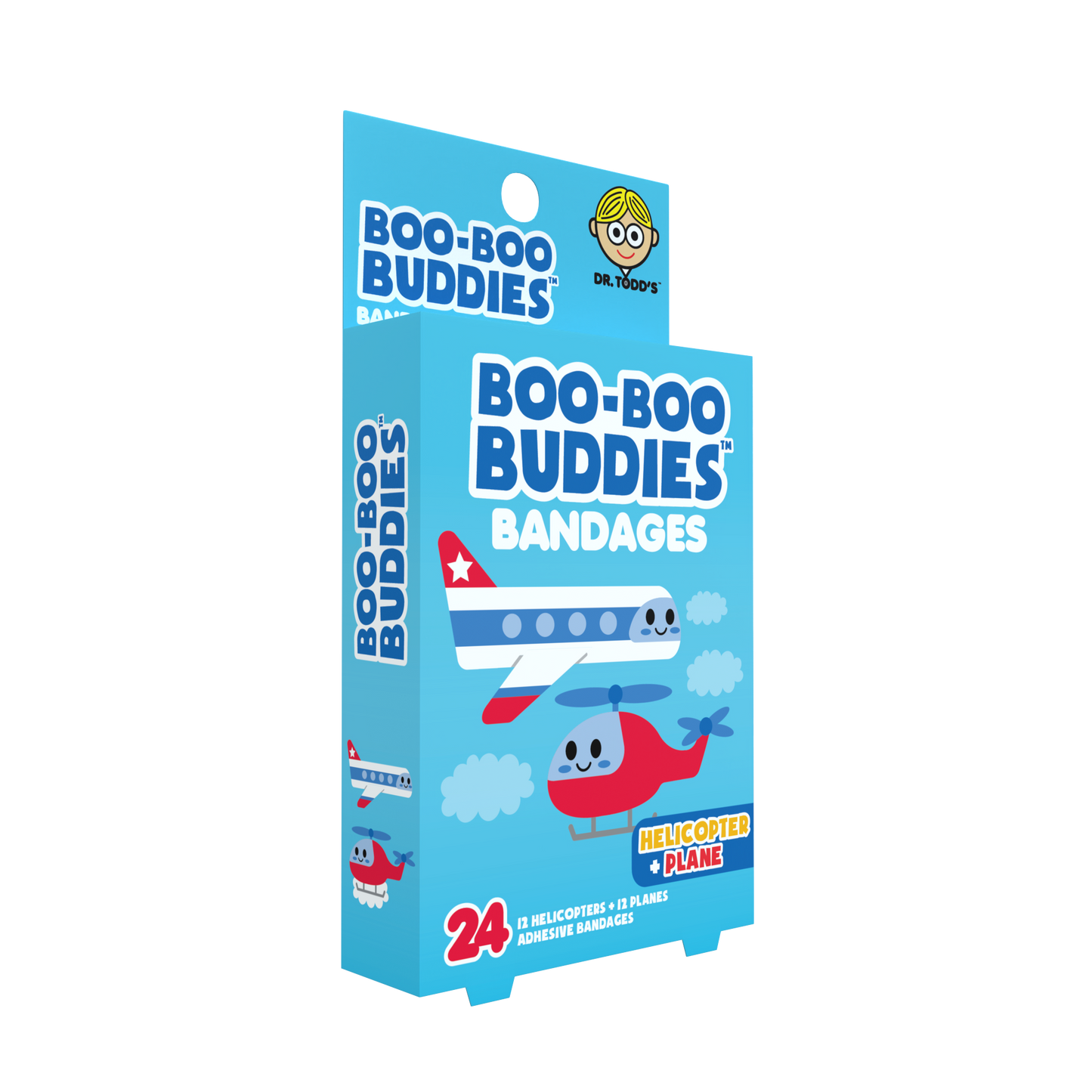 Kids Bandages – Helicopter + Plane (24 Count, Latex-Free)