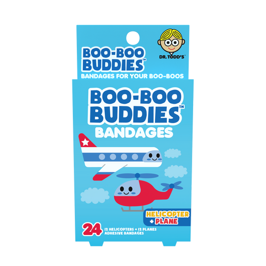 Kids Bandages – Helicopter + Plane (24 Count, Latex-Free)