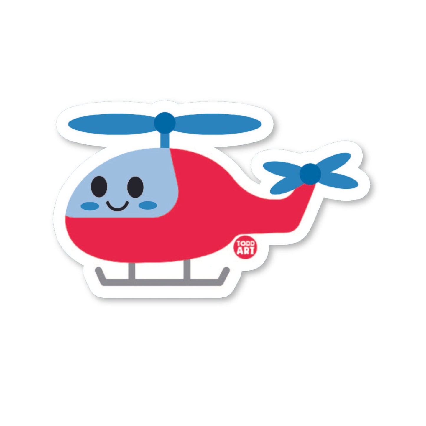 Helicopter - 3" Art Sticker