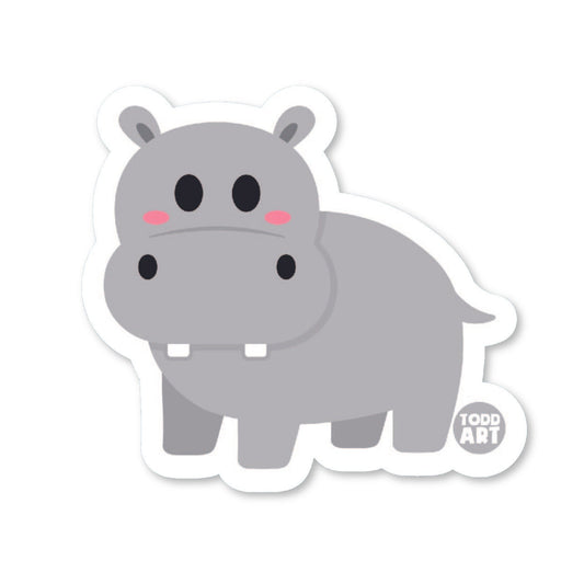 Hippopotamus - 3" Art Sticker