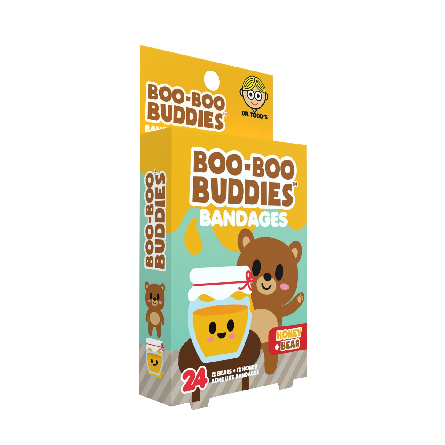 Kids Bandages – Honey + Bear (24 Count, Latex-Free)