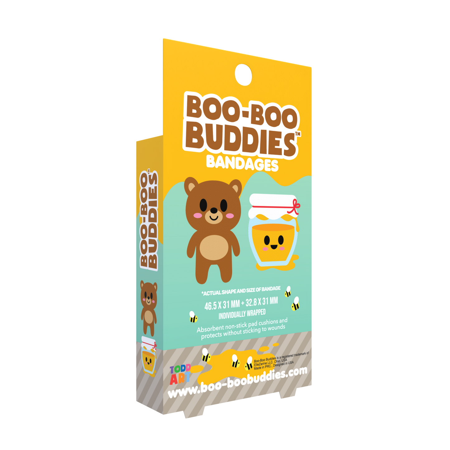 Kids Bandages – Honey + Bear (24 Count, Latex-Free)