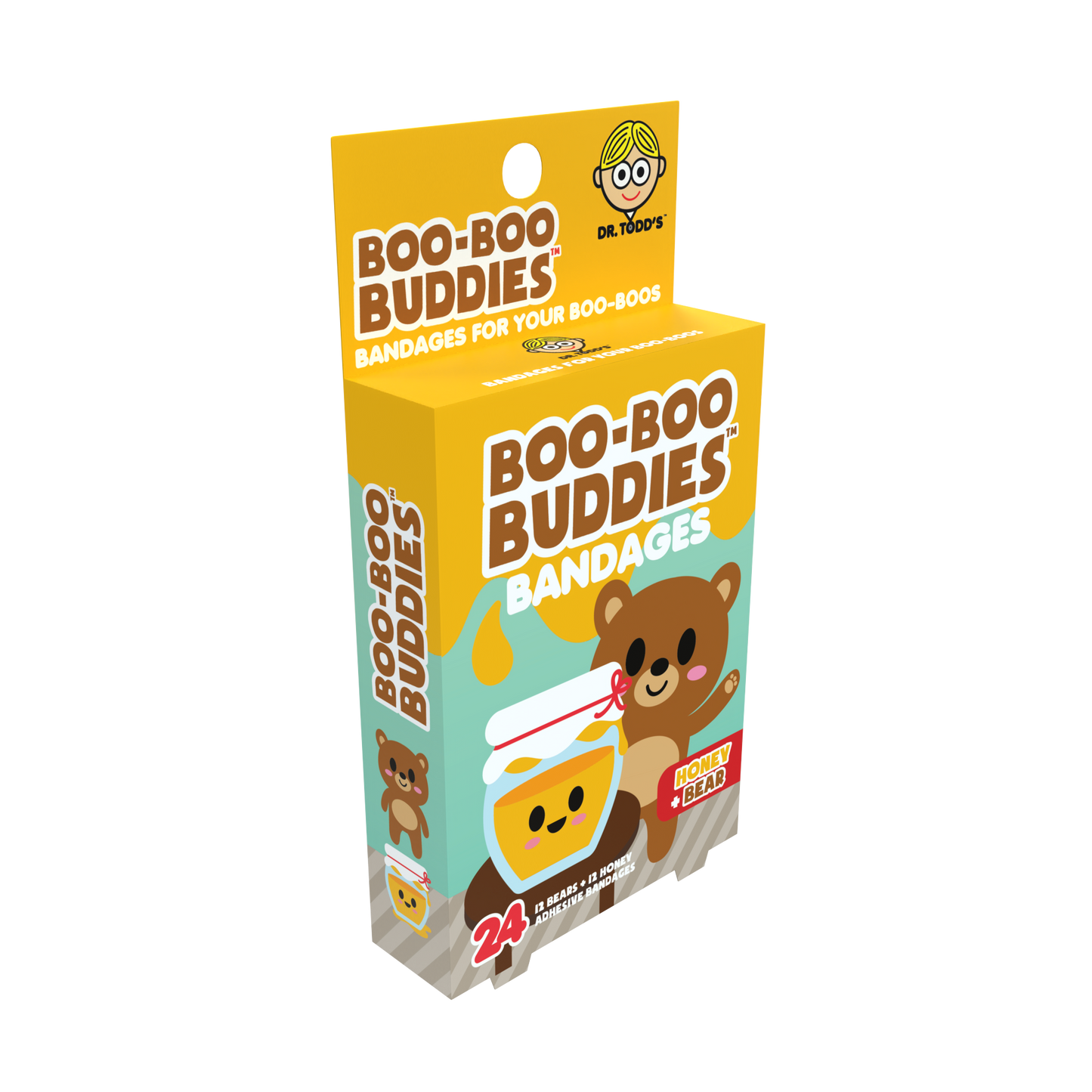 Kids Bandages – Honey + Bear (24 Count, Latex-Free)