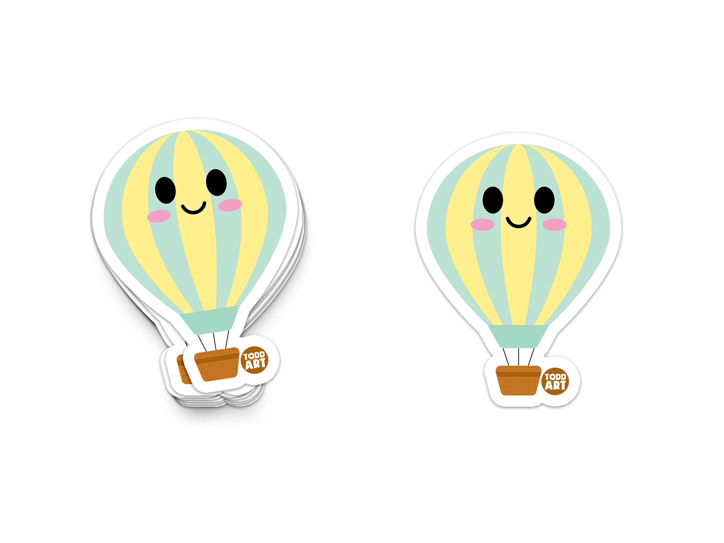 Hot Air Balloon - 3" Art Sticker