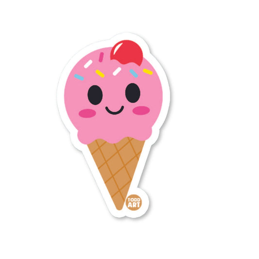 Ice Cream Cone - 3" Art Sticker
