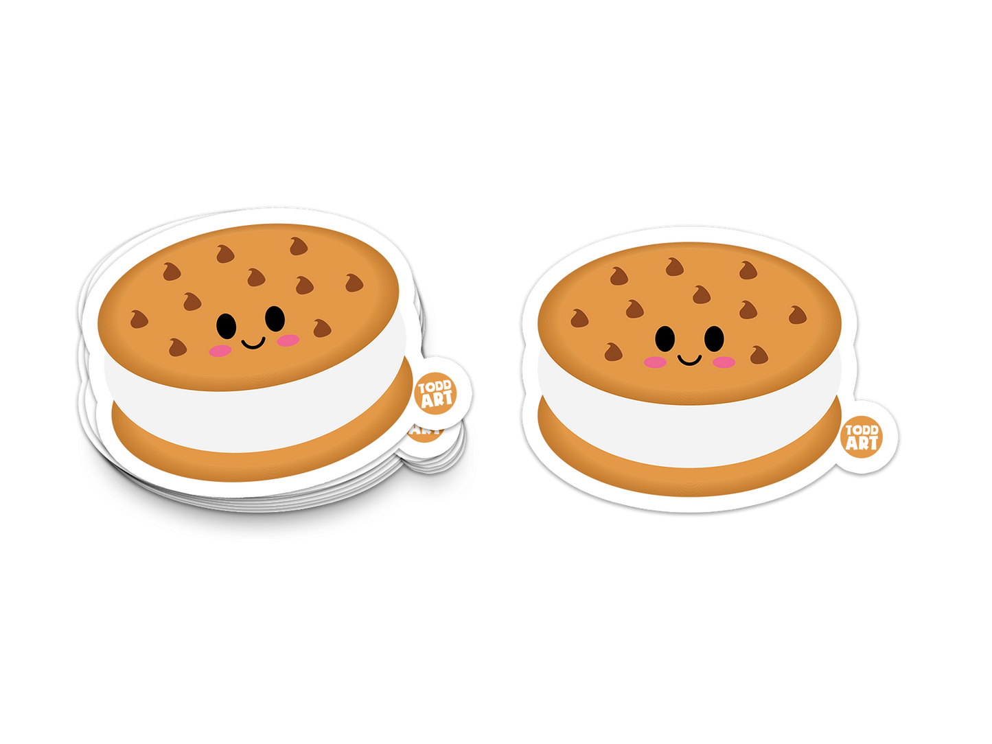 Ice Cream Sandwich - 3" Art Sticker