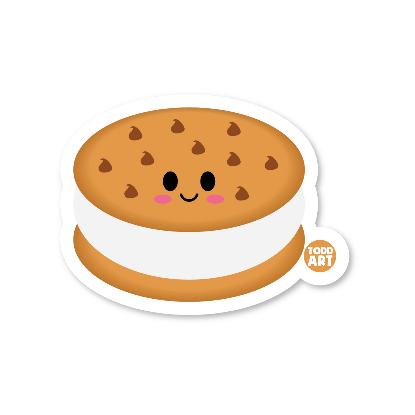 Ice Cream Sandwich - 3" Art Sticker