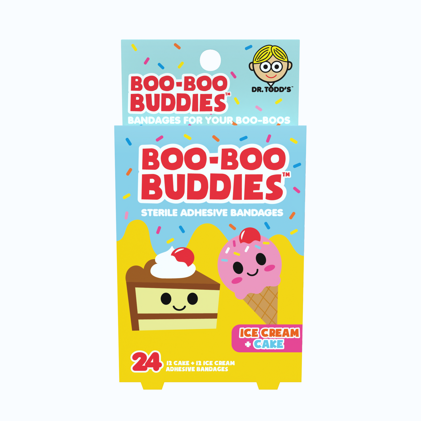 Kids Bandages – Ice Cream + Cake (24 Count, Latex-Free)