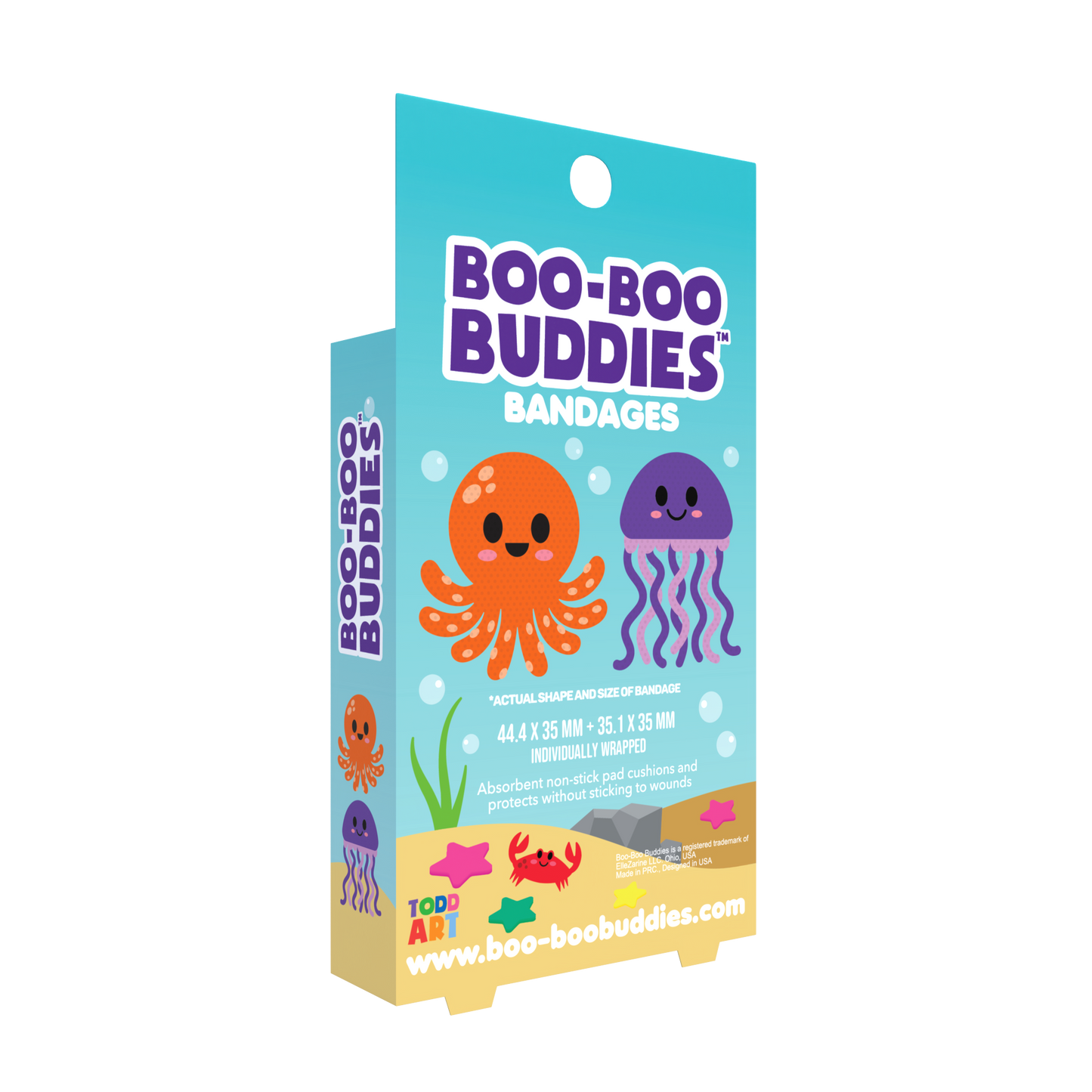 Kids Bandages – Octopus + Jellyfish (24 Count, Latex-Free)