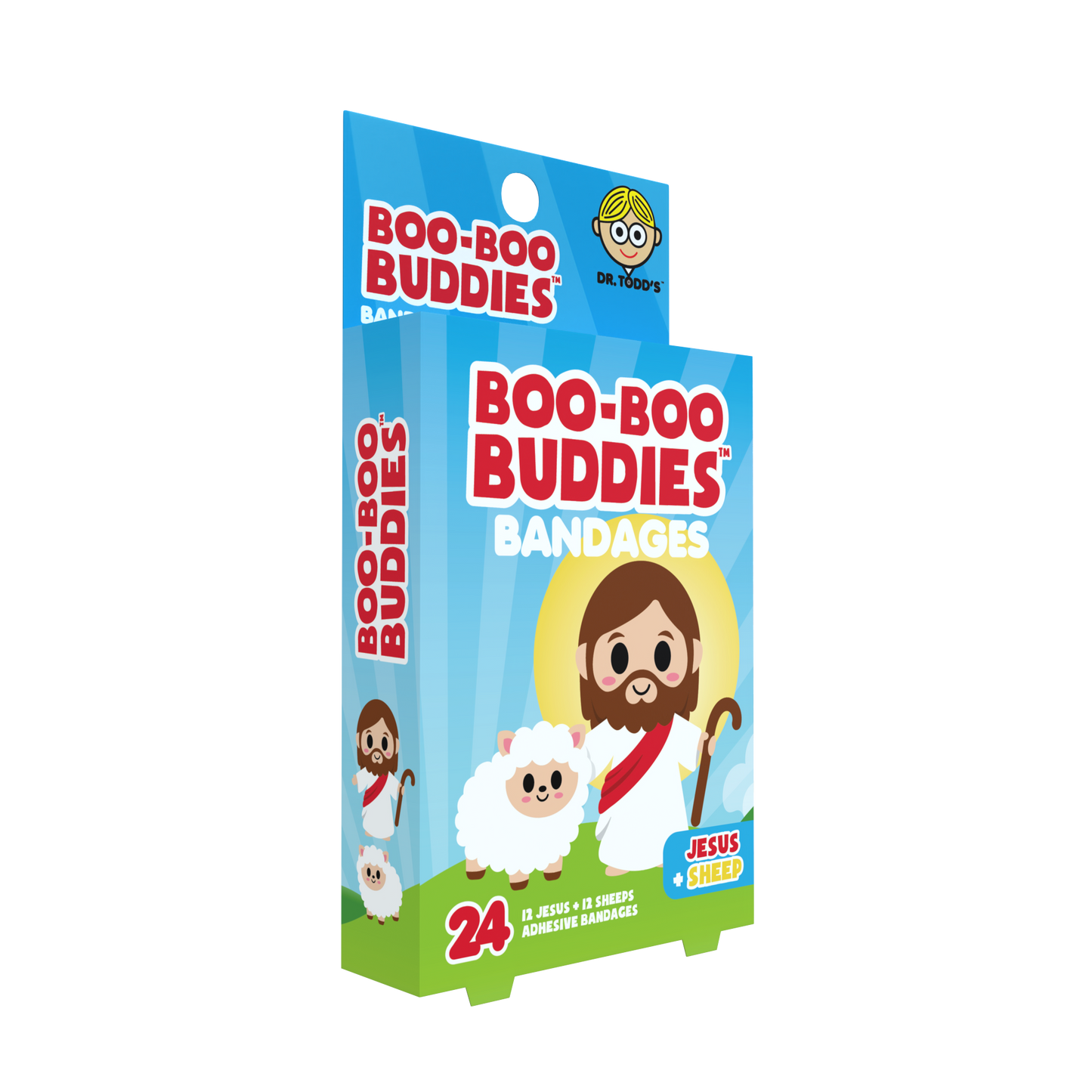 Kids Bandages – Jesus + Sheep (24 Count, Latex-Free)