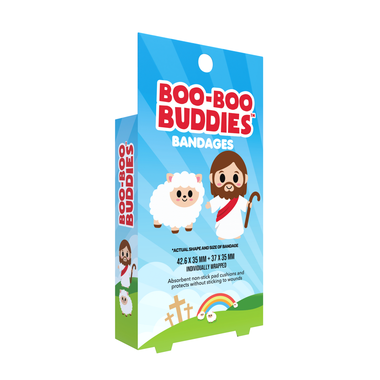 Kids Bandages – Jesus + Sheep (24 Count, Latex-Free)