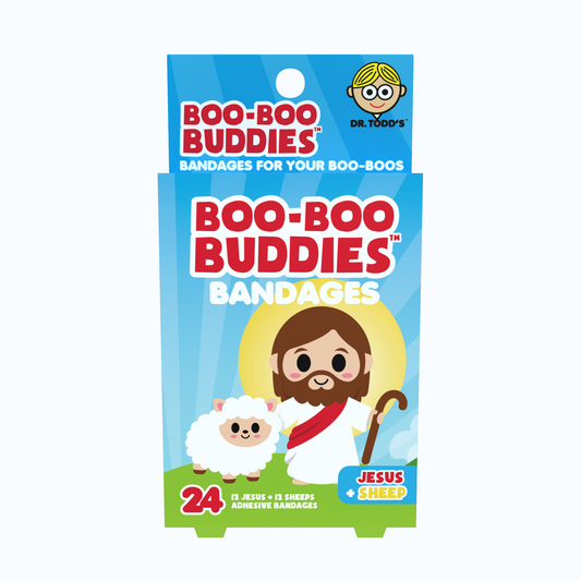 Kids Bandages – Jesus + Sheep (24 Count, Latex-Free)