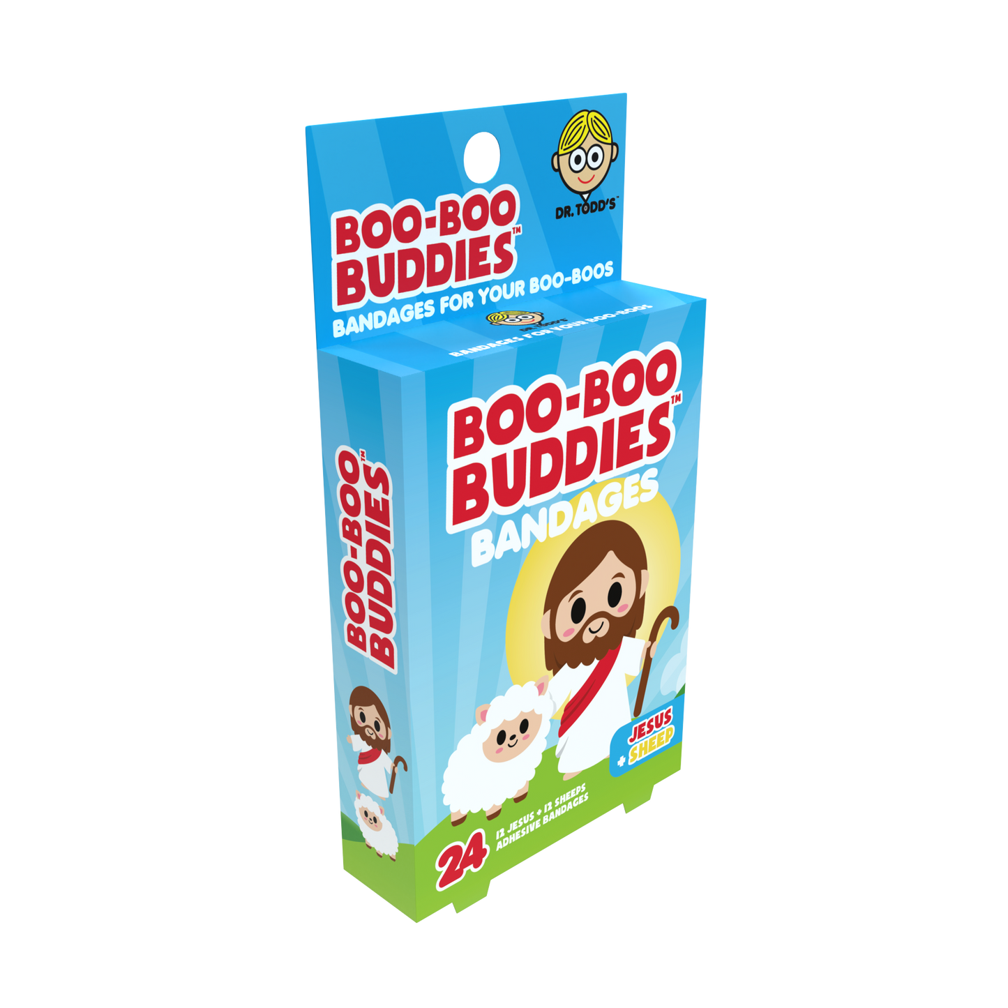 Kids Bandages – Jesus + Sheep (24 Count, Latex-Free)