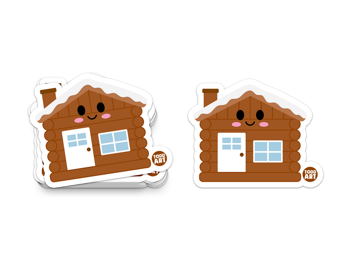 Log Cabin - 3" Art Sticker