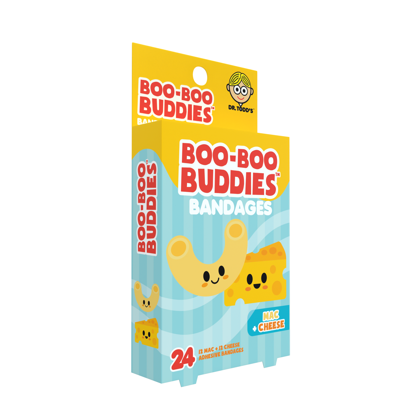Kids Bandages – Mac + Cheese (24 Count, Latex-Free)