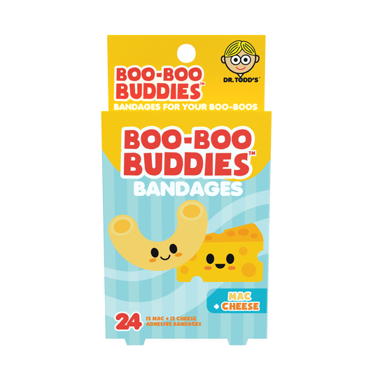 Kids Bandages – Mac + Cheese (24 Count, Latex-Free)