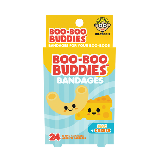 Kids Bandages – Mac + Cheese (24 Count, Latex-Free)