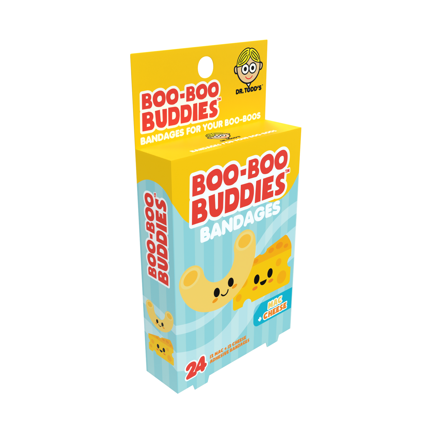 Kids Bandages – Mac + Cheese (24 Count, Latex-Free)