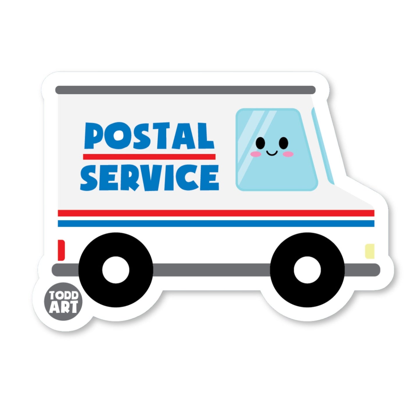 Mail Truck - 3" Art Sticker