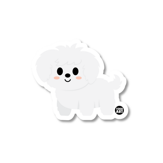 Boo Boo Buddies Maltese sticker — waterproof, UV‑resistant 3″ vinyl decal ideal for water bottles & laptops