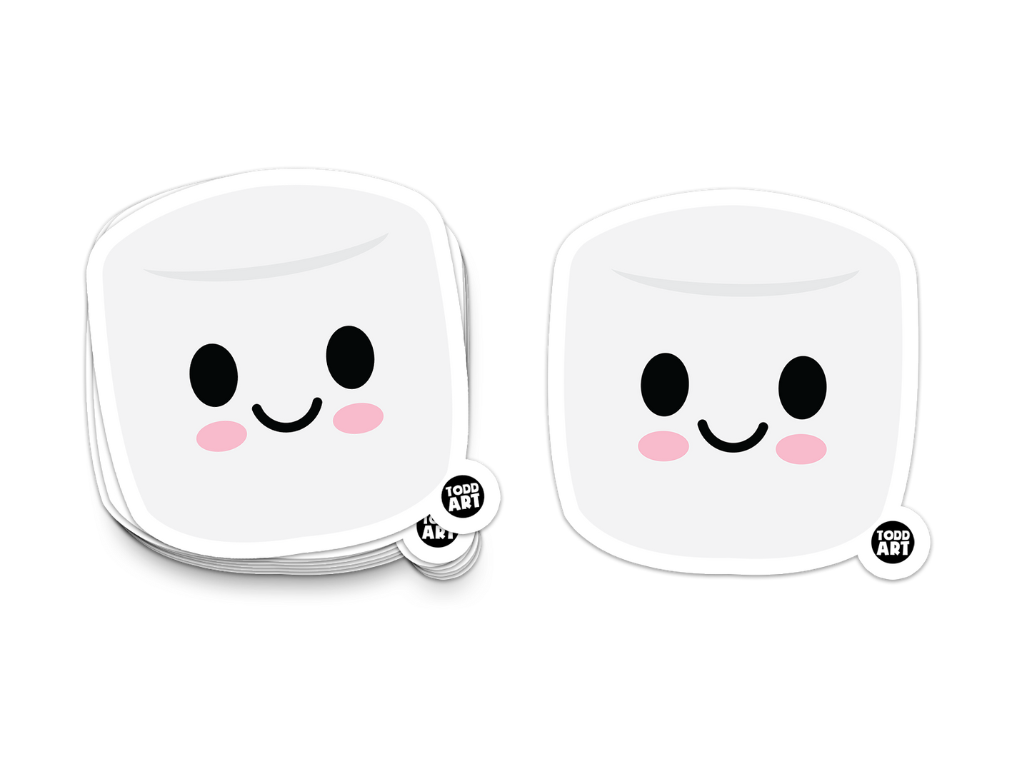Marshmallow - 3" Art Sticker