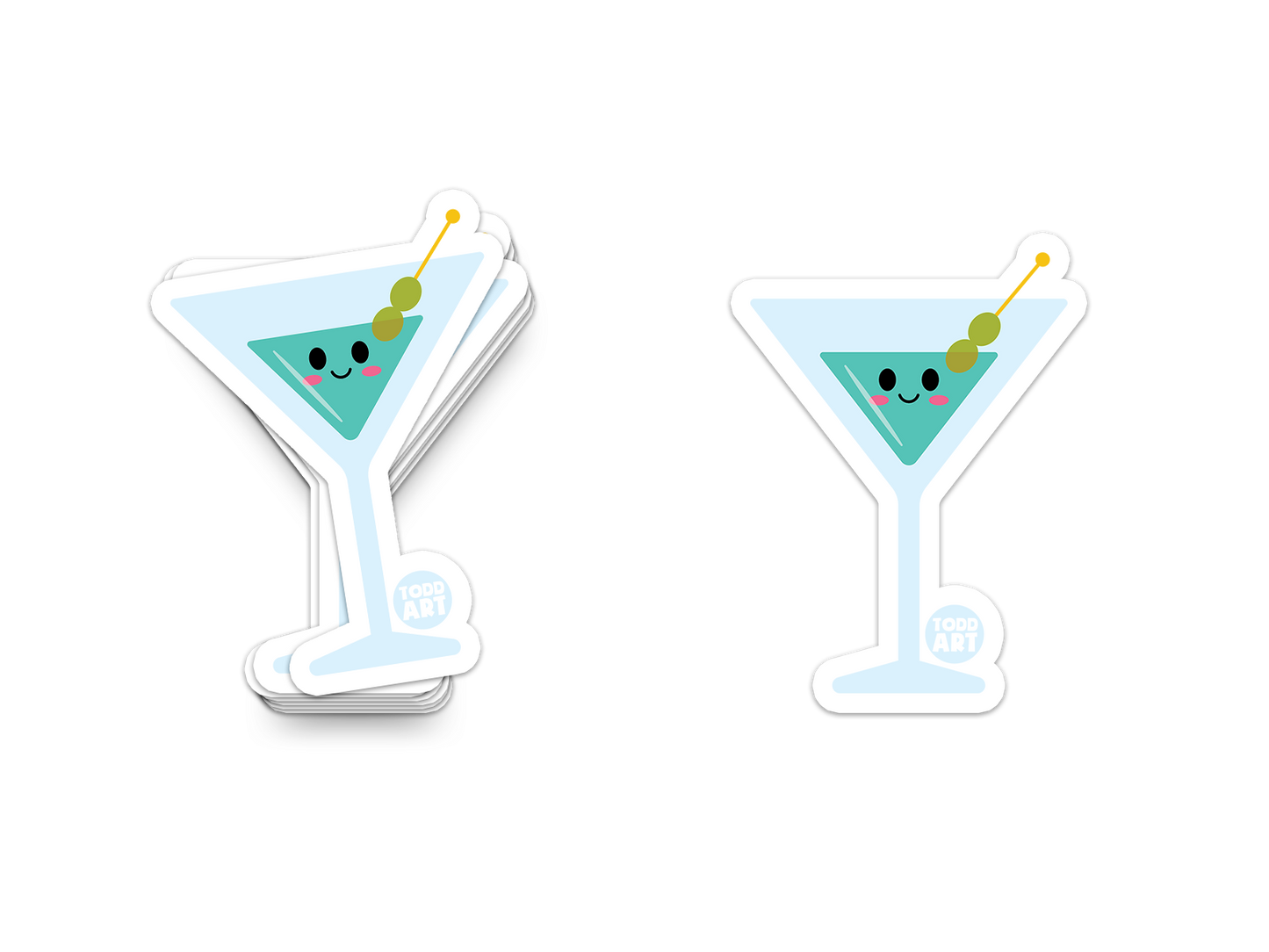 Martini glass - 3" Art Sticker