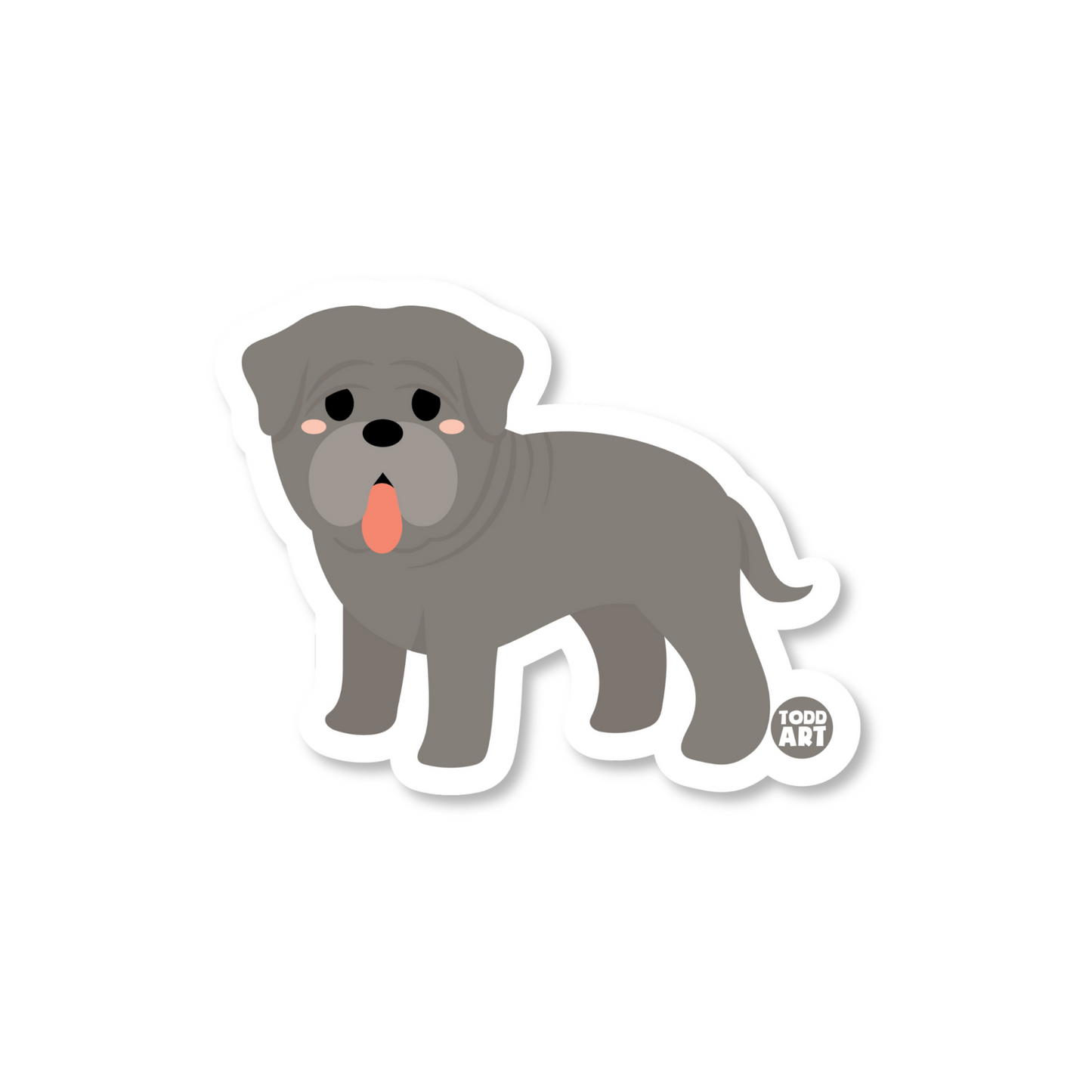 Boo Boo Buddies Mastiff Dog sticker — waterproof, UV-resistant 3″ vinyl decal perfect for laptops, water bottles & gifts