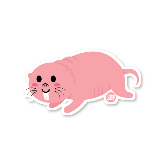 Naked Mole Rat - 3" Art Sticker