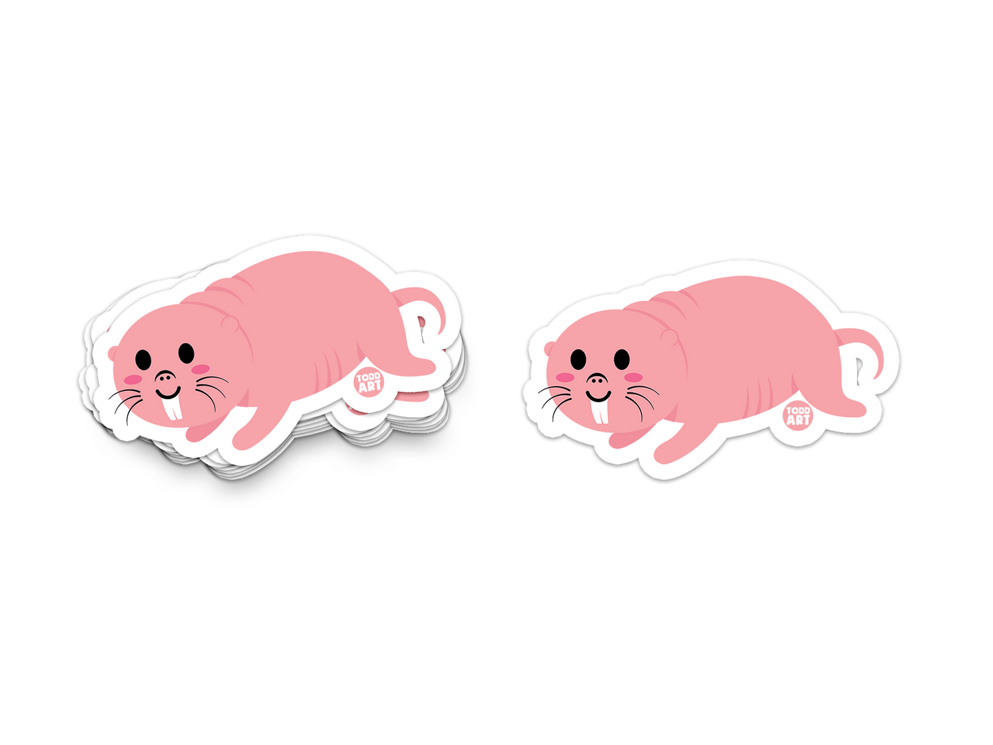 Naked Mole Rat - 3" Art Sticker