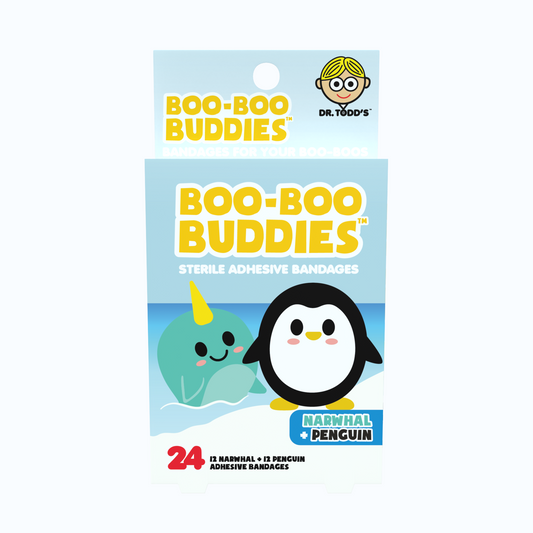Kids Bandages – Narwhal + Penguin (24 Count, Latex-Free)