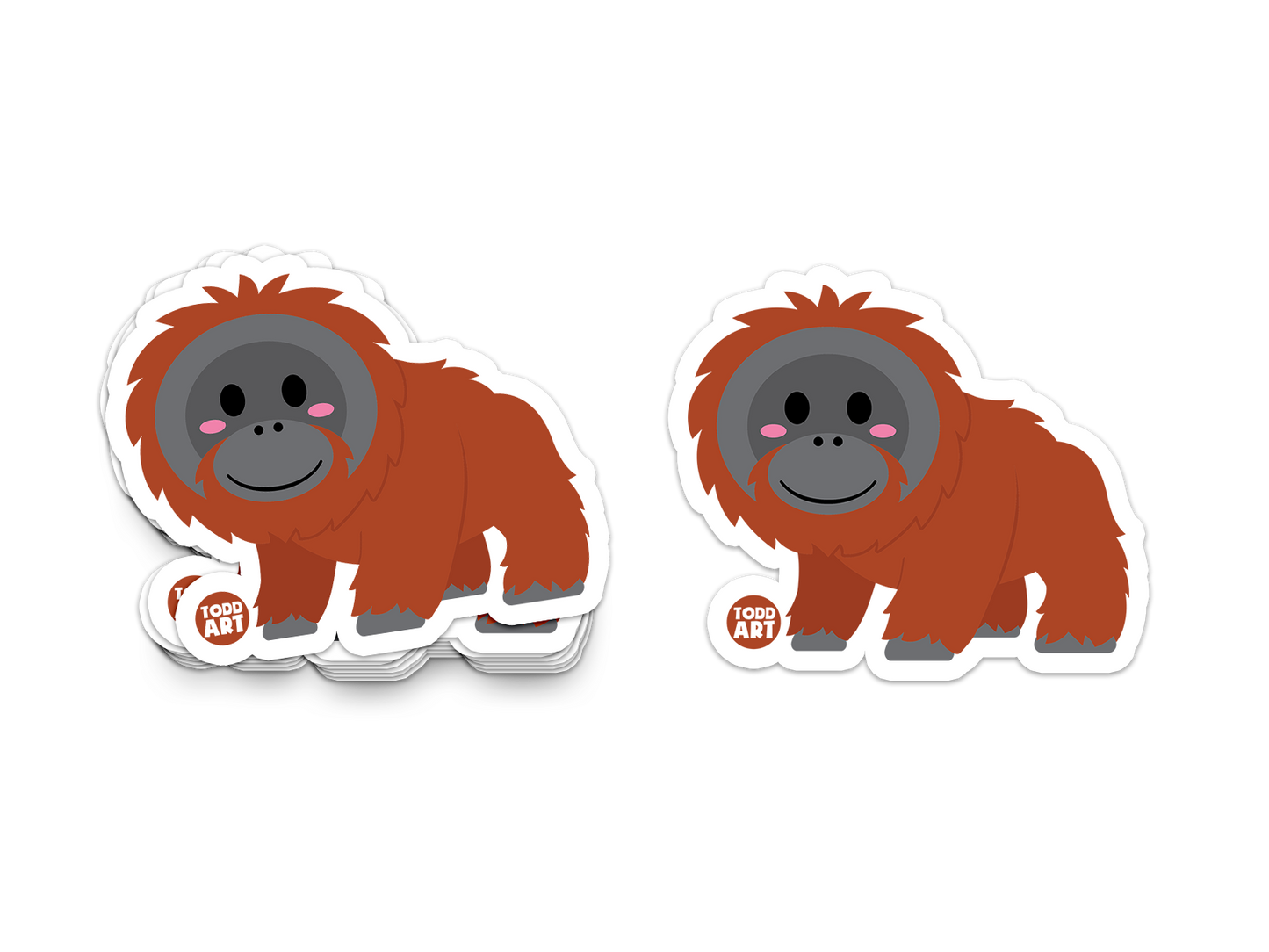 Orangutan - 3" Art Sticker