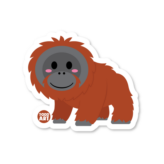 Orangutan - 3" Art Sticker
