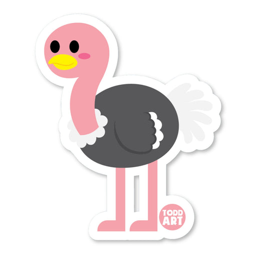 Ostrich - 3" Art Sticker
