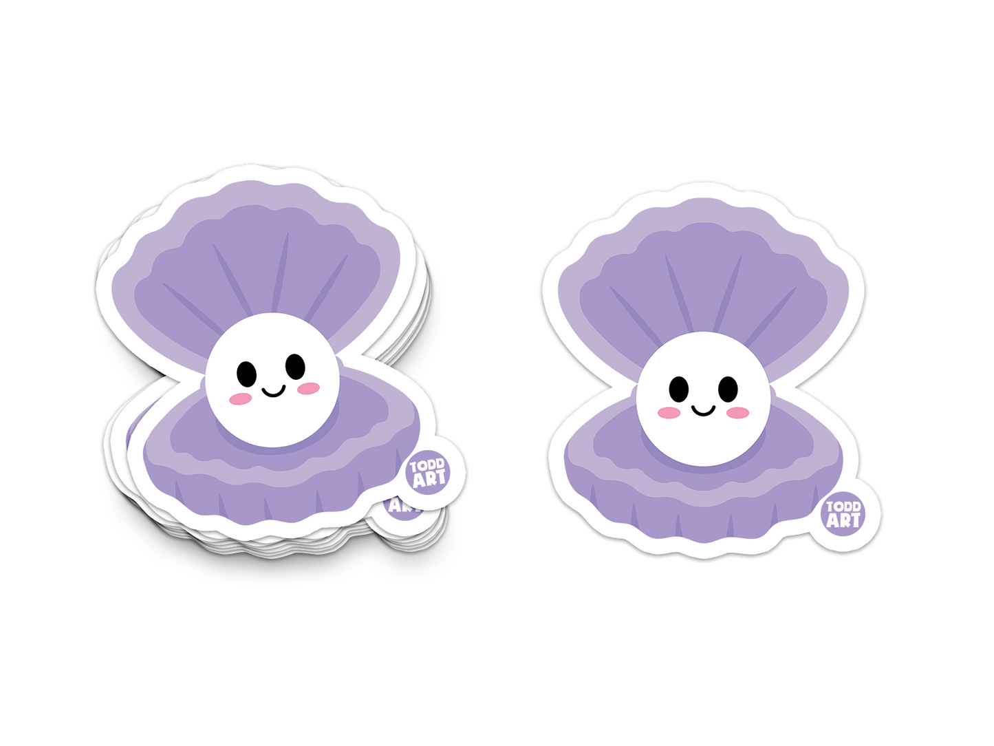 Oyster Pearl - 3" Art Sticker