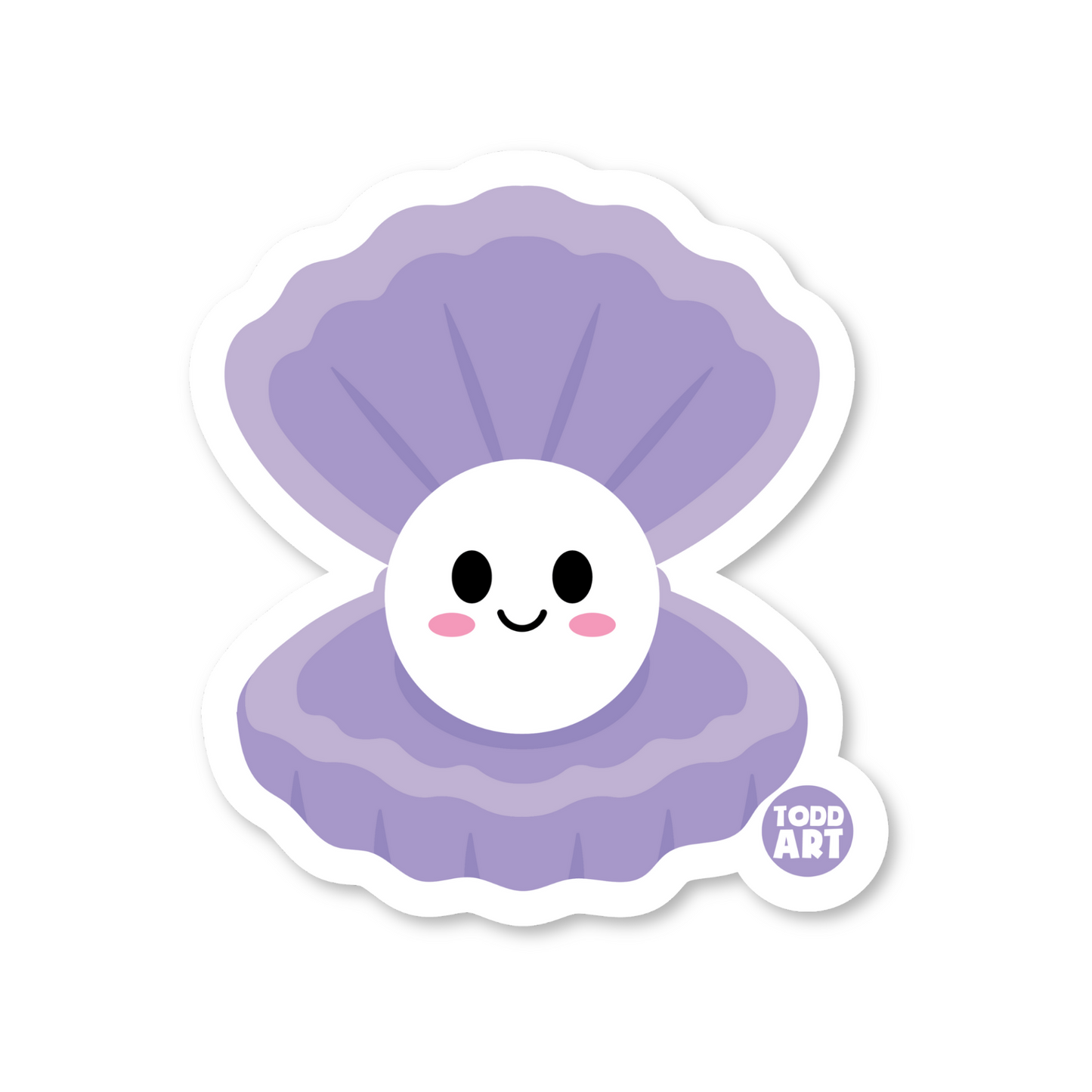 Oyster Pearl - 3" Art Sticker