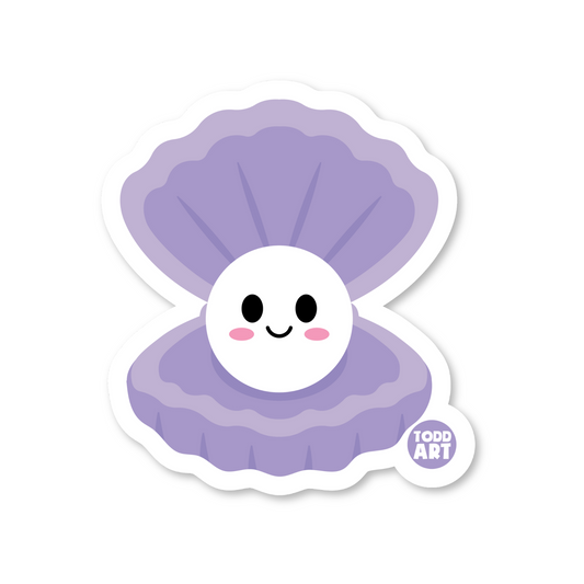 Oyster Pearl - 3" Art Sticker