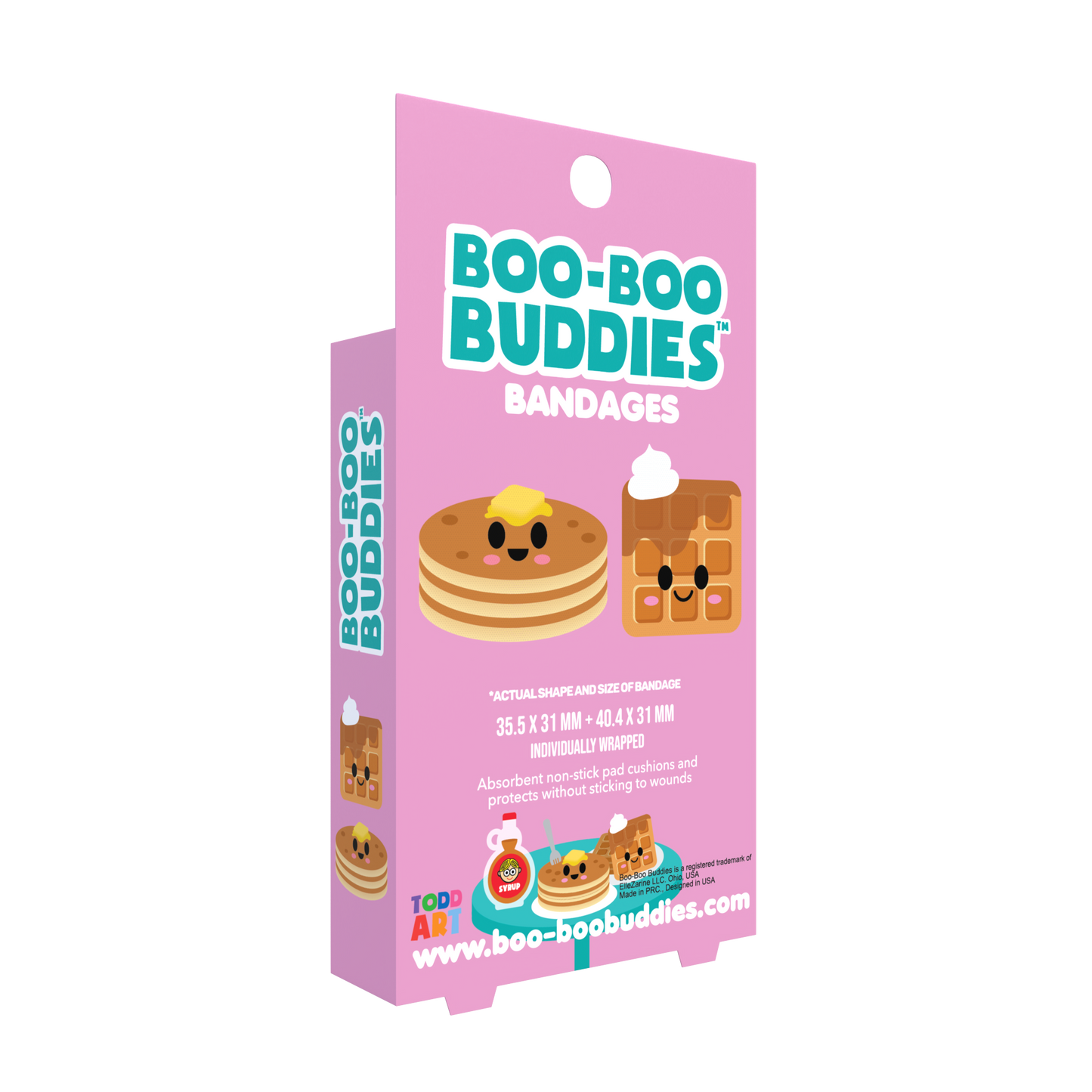 Pancake & Waffle Bandages for Kids – Waterproof, Latex-Free, 24 Count