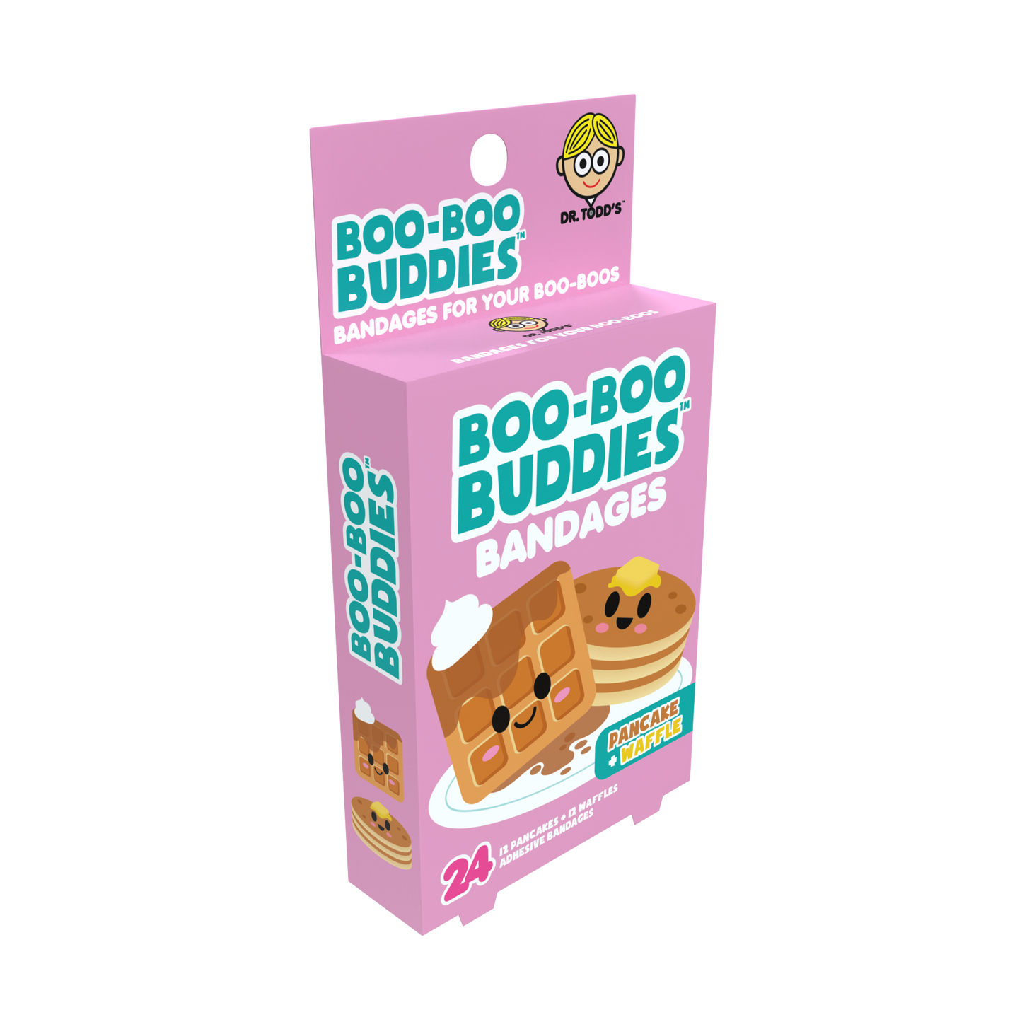 Pancake & Waffle Bandages for Kids – Waterproof, Latex-Free, 24 Count