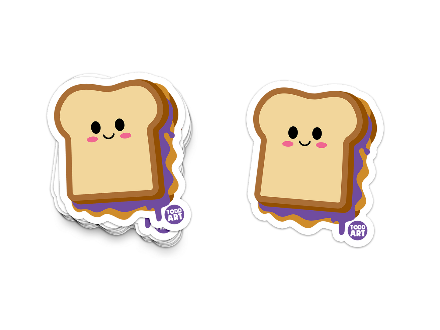 PBJ Sandwich - 3" Art Sticker