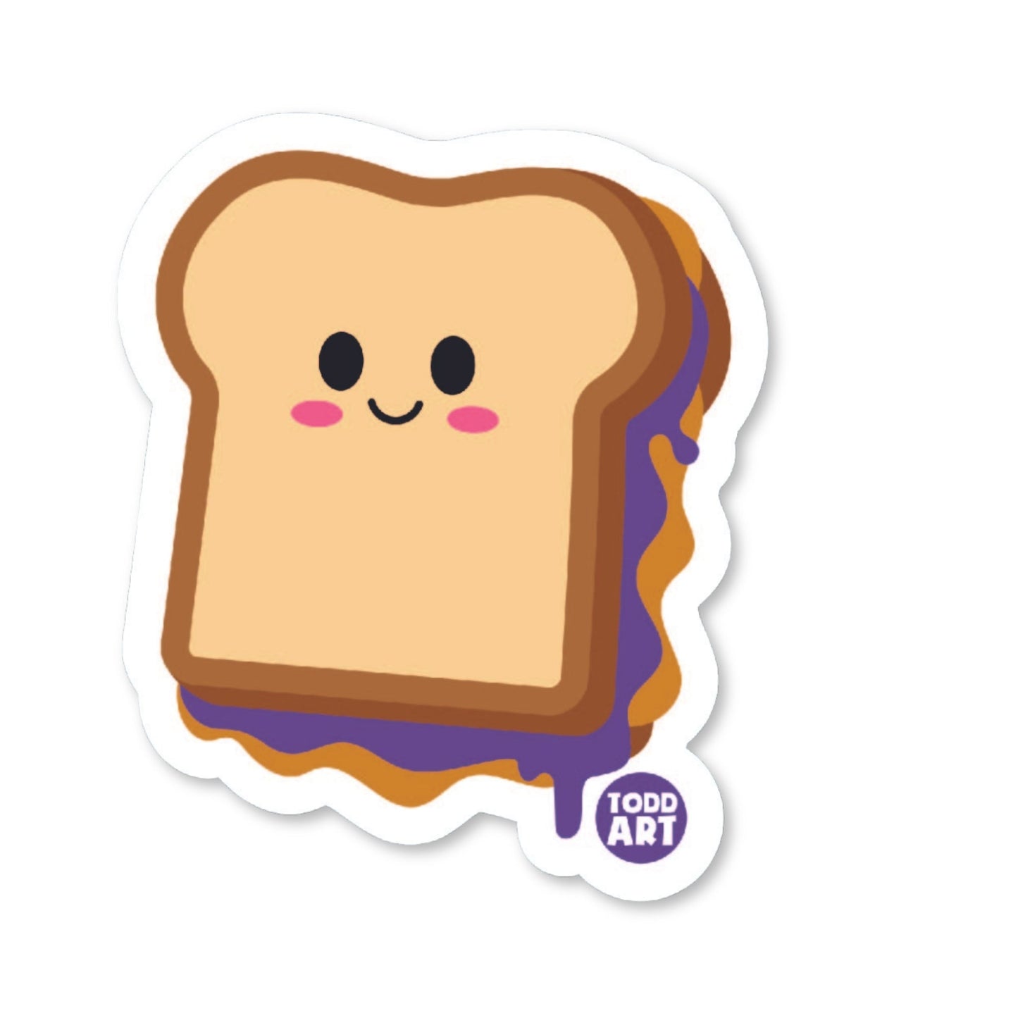 PBJ Sandwich - 3" Art Sticker